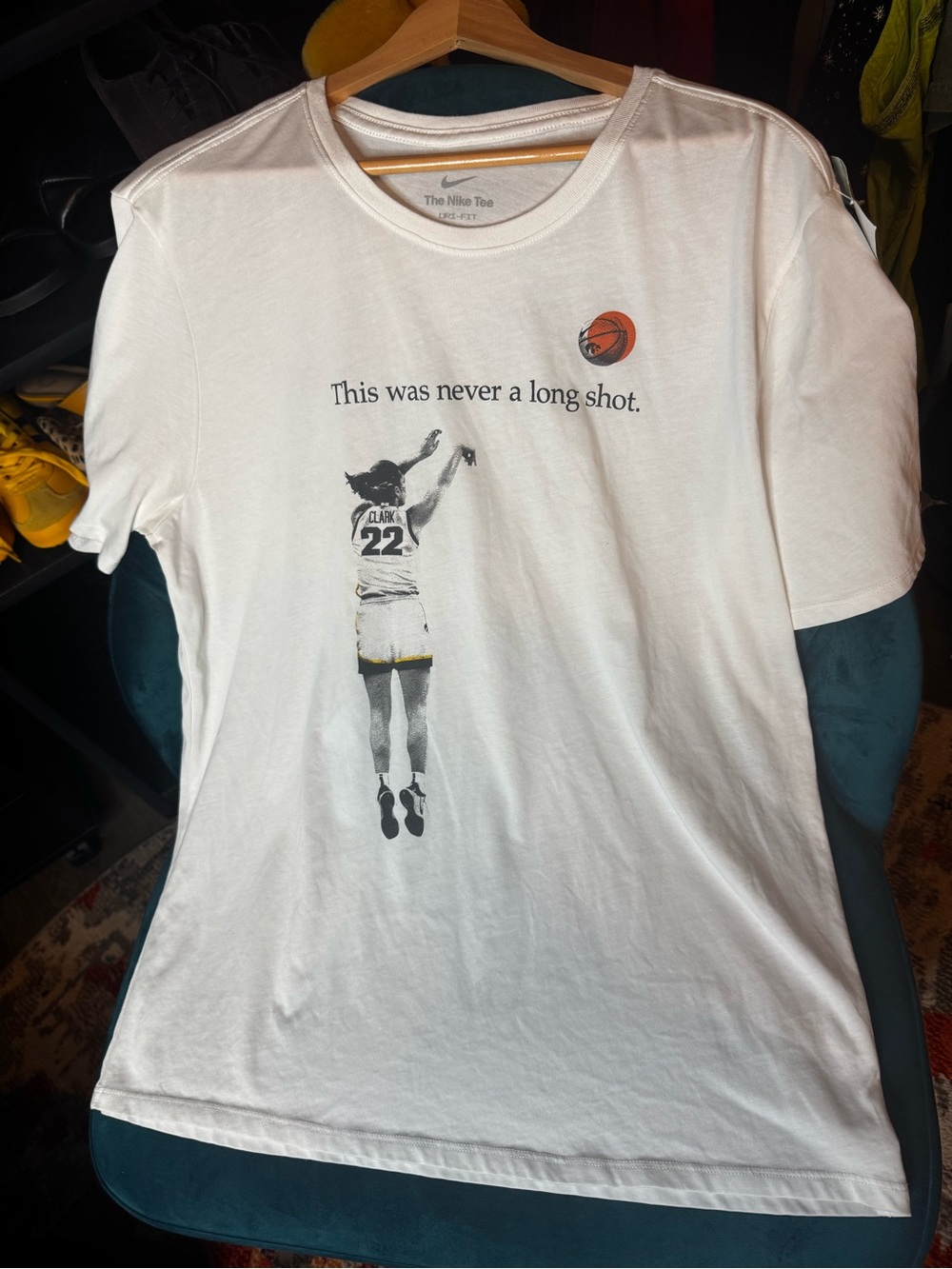 Nike White Dri-FIT Crewneck Tee- Caitlin Clark 🏀💕